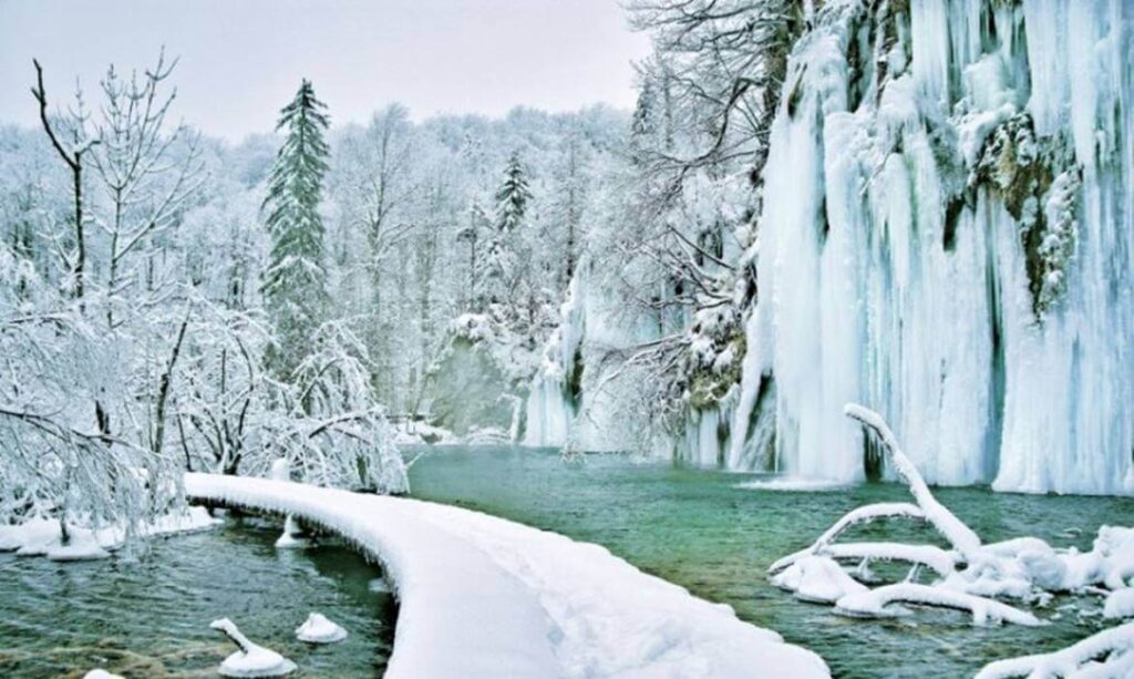 Winter in Plitvice Lakes Etno Garden cover
